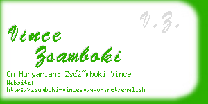 vince zsamboki business card